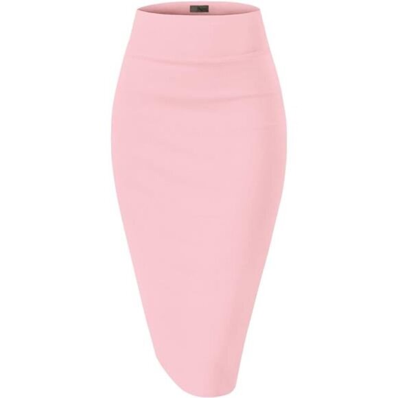 Women's Premium Nylon Ponte Stretch High Waist Pencil Suit 1073t Blush - Picture 1 of 6